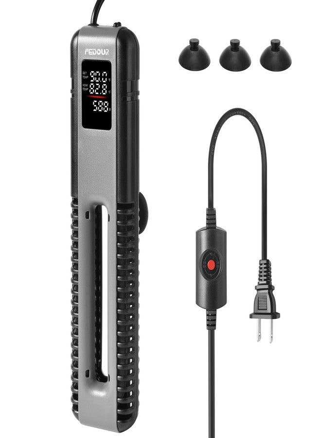 FEDOUR 600W 800W Titanium Aquarium Heater with External Controller, LED Digital Display Submersible Heater with Overheating Protection, for up to 220Gallon Fish and Turtle Tank (800W for up to 220Gal) - Image 1